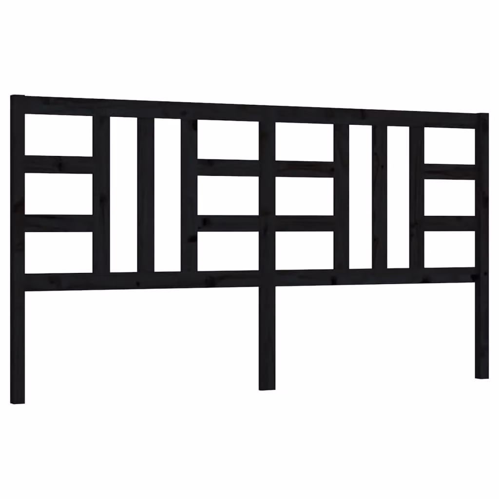 Berkfield Home Rustic Black Solid Wood Pine Bed Headboard W/D/H: 206 x 4 x 100 cm – 2