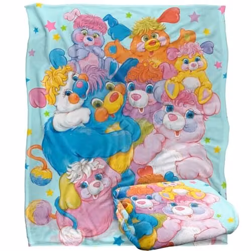 Hasbro Popples Super Soft Fleece Throw Blanket, White, W/D/H: 152 x 127 cm