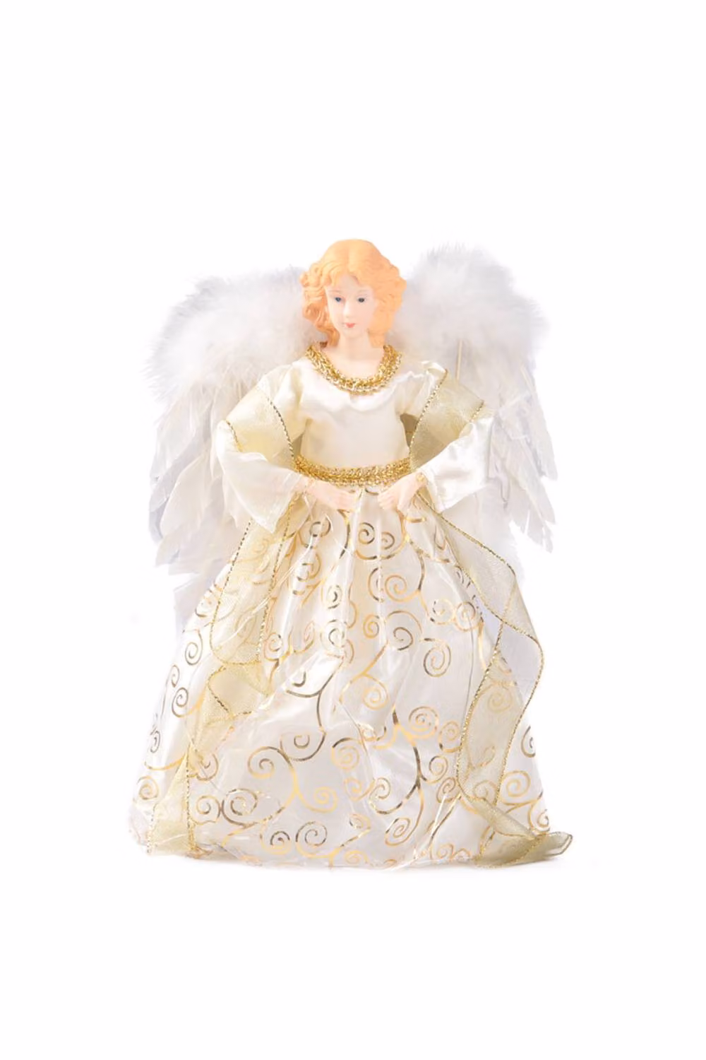 Living and Home Vintage Angel Christmas Tree Topper in Yellow, White and Silver – 3