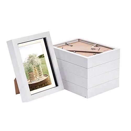 Nicola Spring Rectangular Single Photo Frame in White with Glass and Plastic, W: 15 cm, H: 20 cm – 1