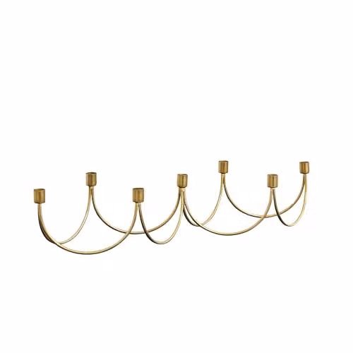 Melody Maison Gold Wave Modern Metal Multi Taper Candle Holder – 2