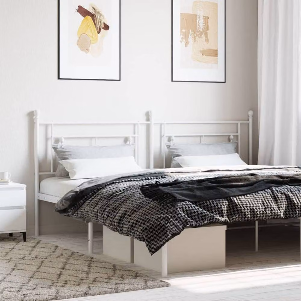 Berkfield Home Classic Metal Headboard in White, Width: 193 cm – 2