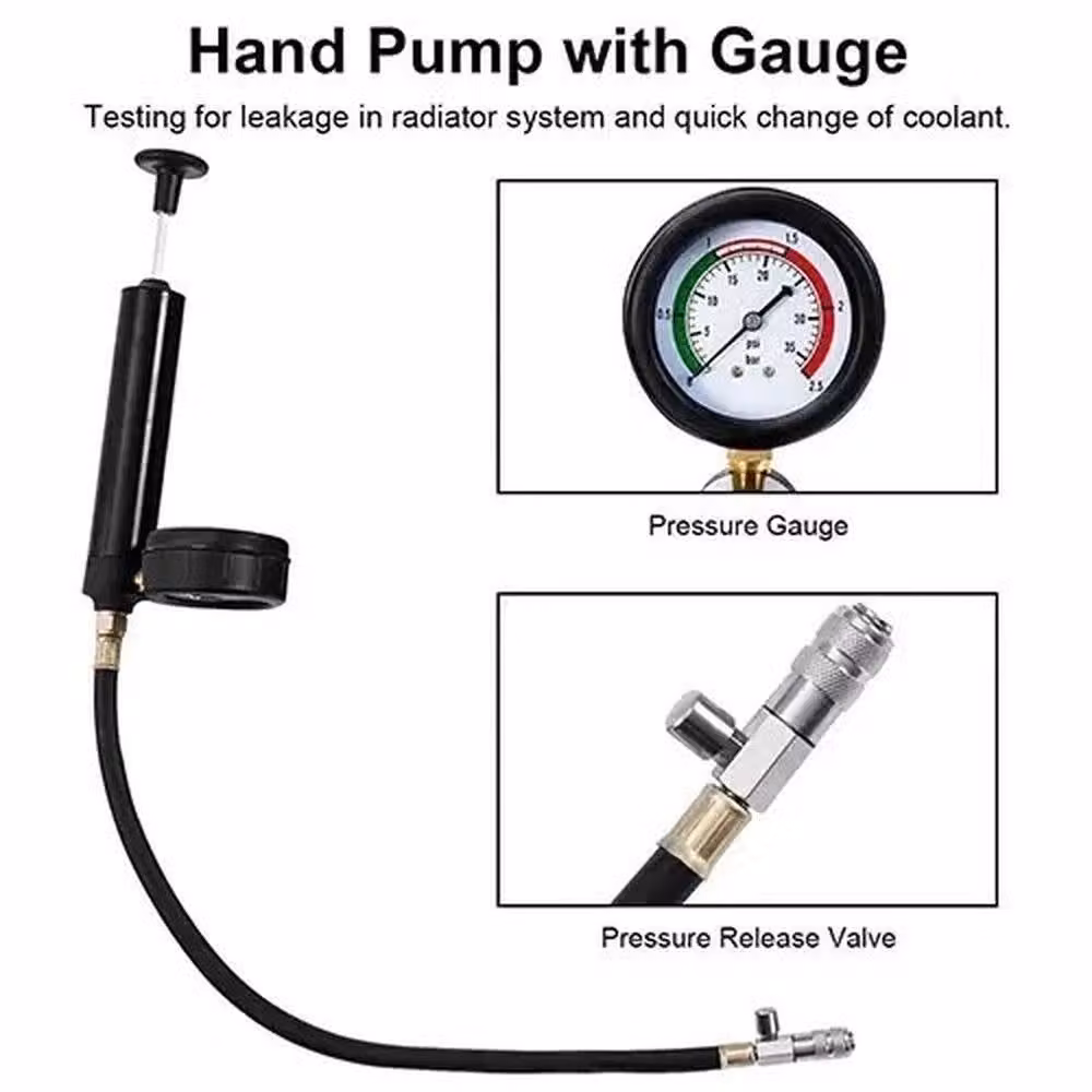 FLAVORA 34 Piece Universal Radiator Coolant Pressure Tester Kit in Red – 2