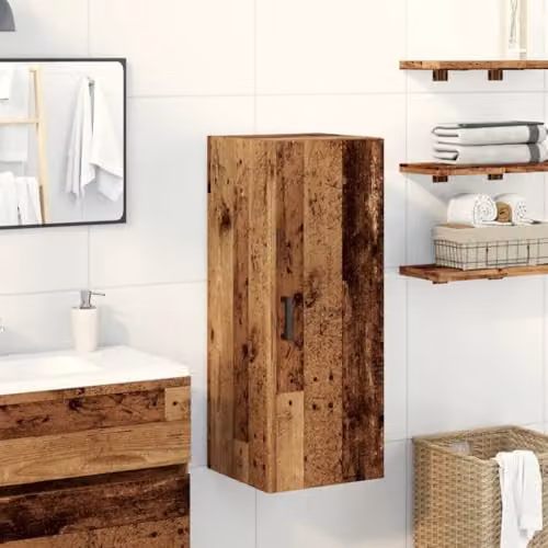vidaXL Wall Mounted Cabinet in Old Wood Brown, W/D/H: 34.5 x 34.0 x 90.0 cm – 2