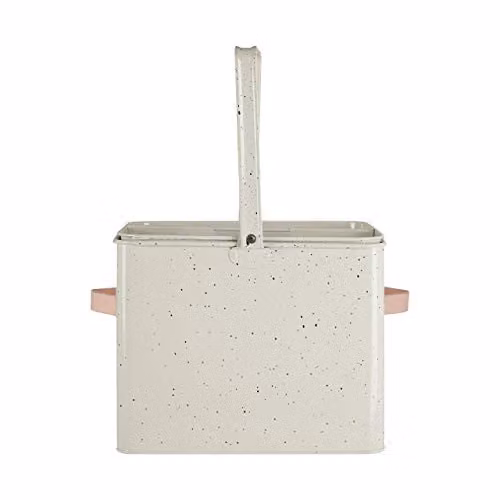 Premier Sweet Heart Housekeeper Box with Removable Tray, Black and Silver Metal and Enamel