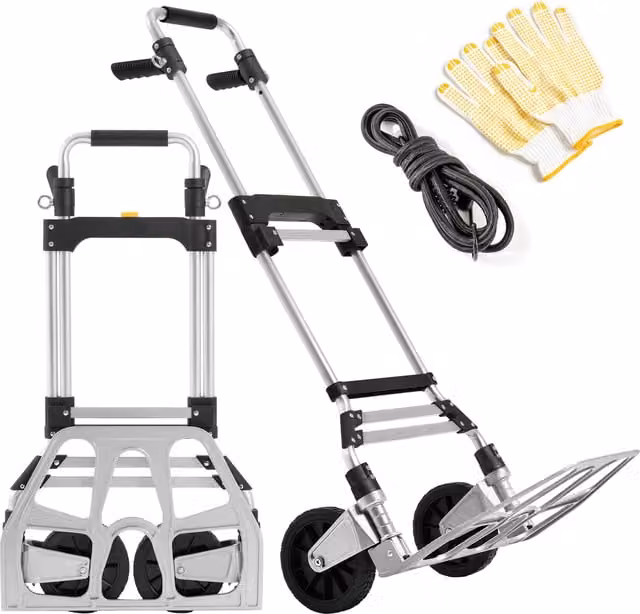 Yaheetech Folding Metal Hand Trolley, 150kg Capacity, Silver