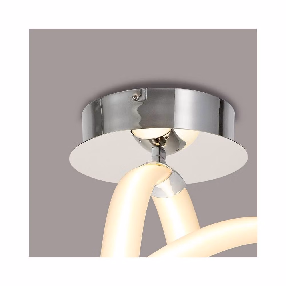 Netlighting Armonia Semi Flush Ceiling Light in Chrome and White with 40W LED and 3000lm Warm White Output – 2