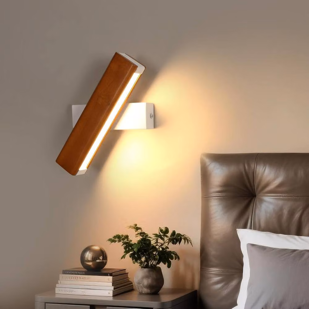 COMELY Adjustable Wooden LED Indoor Wall Lights with Warm White 3000K Illumination – 2