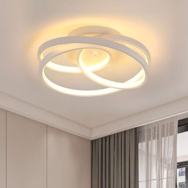 COMELY Modern LED Ceiling Light with Spiral Design in White and Warm White