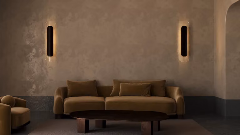 CTO Lighting Contour Round Wall Light in Gold/Brass with Transparent Glass