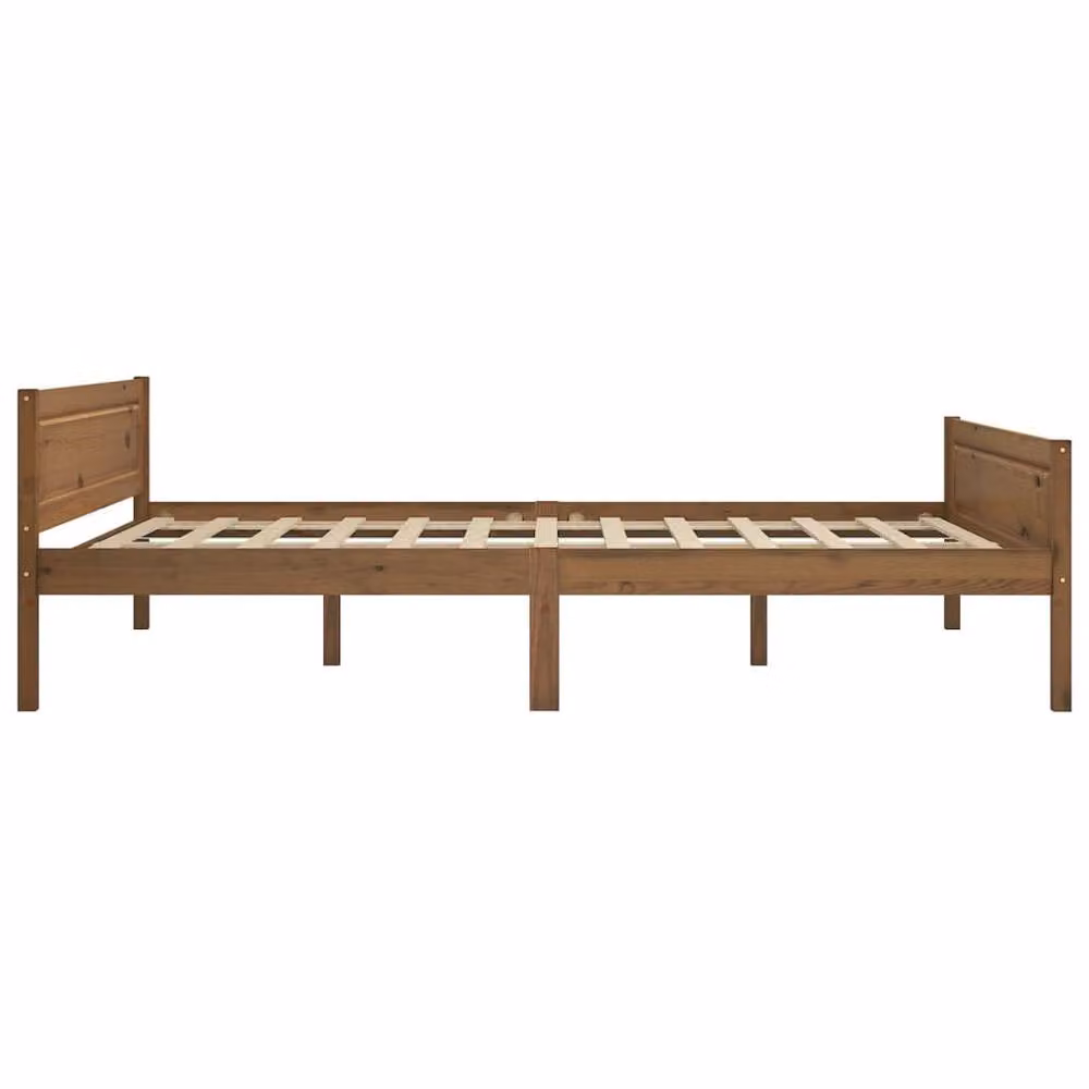 Berkfield Home Solid Pinewood Bed Frame in Brown, W/D/H: 120 x 200 cm – 2