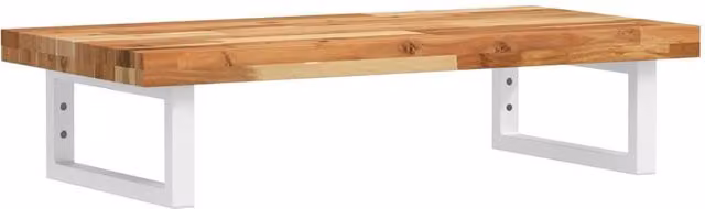 Berkfield Home Wall Mounted Basin Shelf in Brown Acacia Wood and Steel – 1