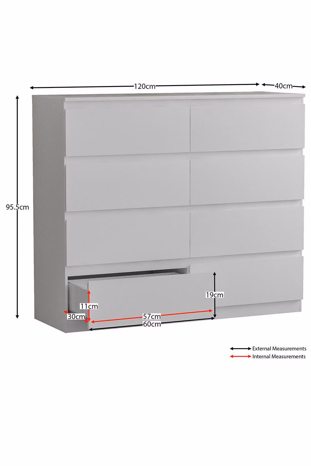 Vida Designs Denver 8 Drawer Storage Chest in White – 2