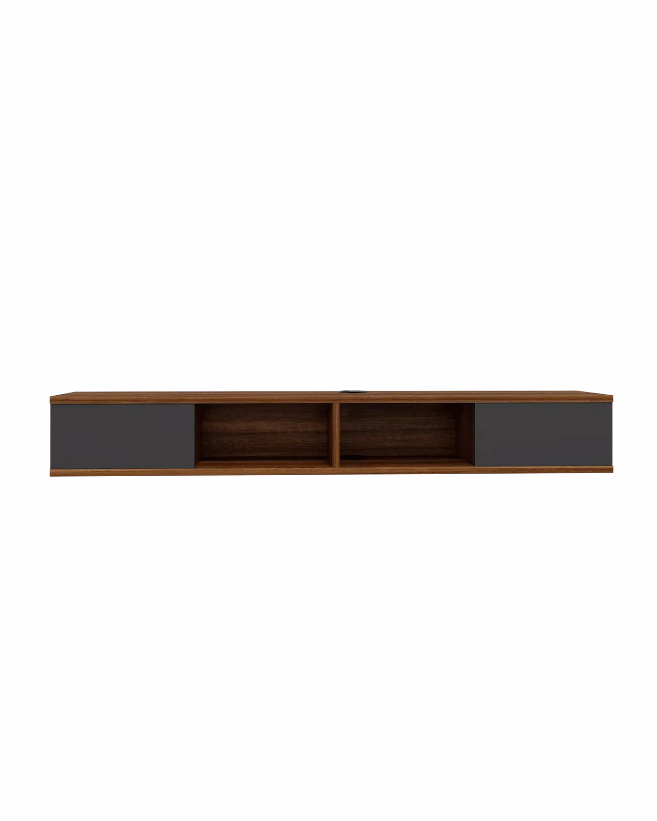 Destina Home Mayer Floating TV Stand with Shelves and Cabinets in Brown, W/D/H: 140 x 22 x 17 cm – 2