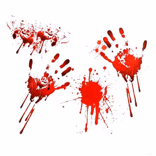 Shatchi Red Bloody Hand Print Halloween Window Clings for Party Decorations – 1