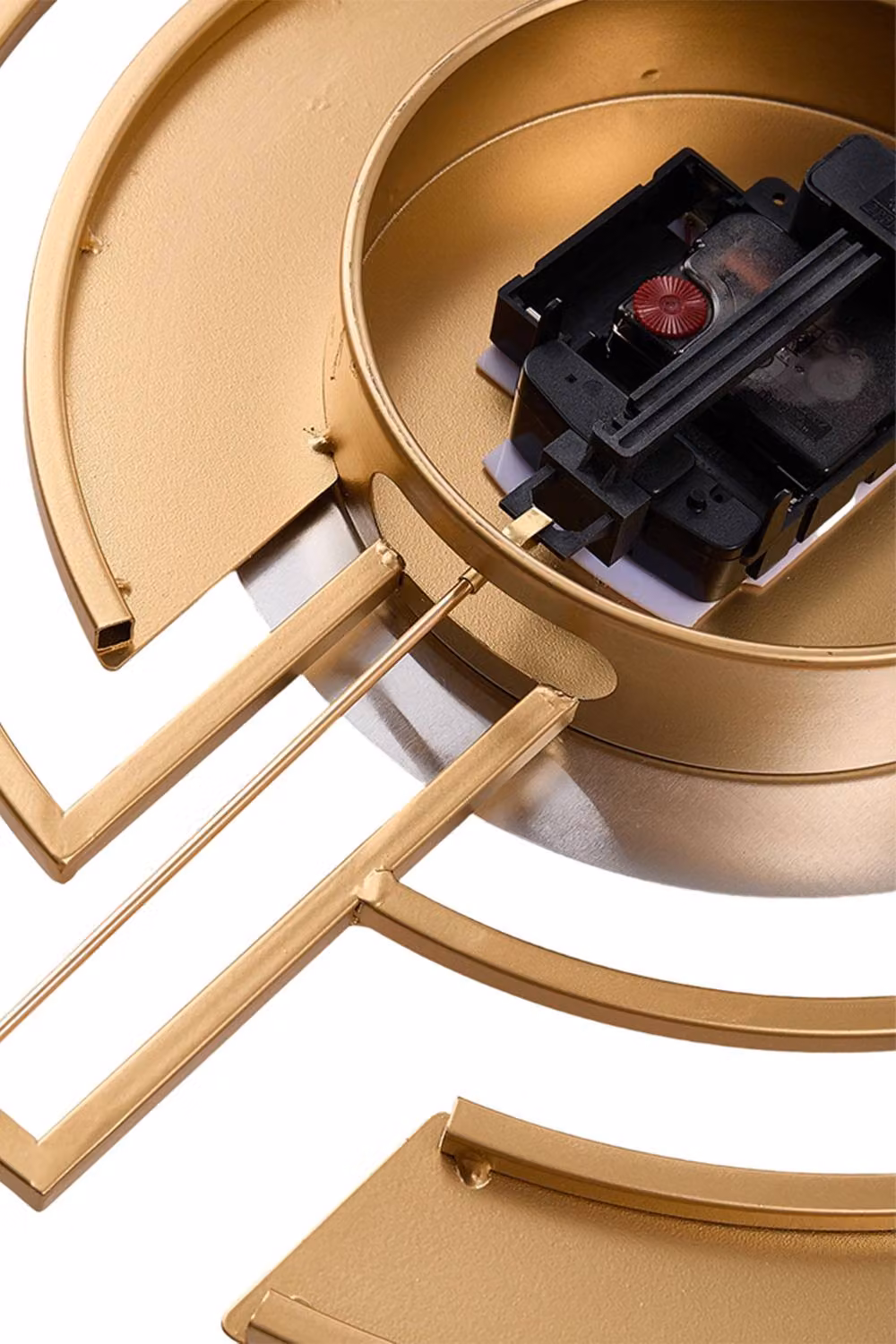 Living and Home Modern Round Gold and Black Silent Wall Clock with Pendulum, Diameter: 45 cm – 5