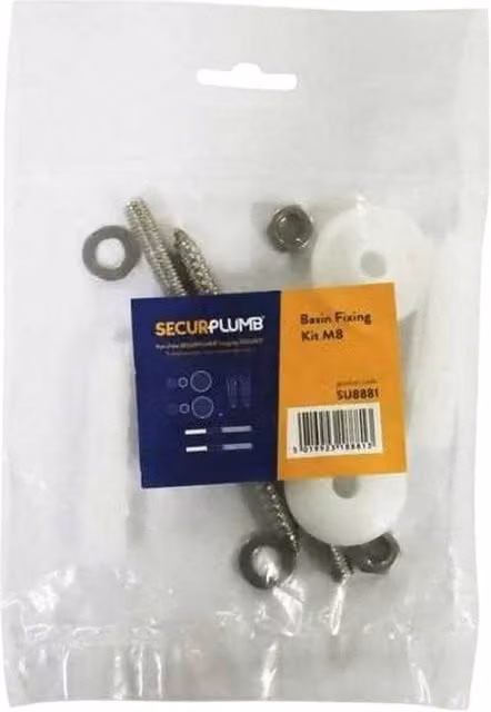 Securplumb Silver Ceramic Wall Mounted Basin Fixing Kit – 1