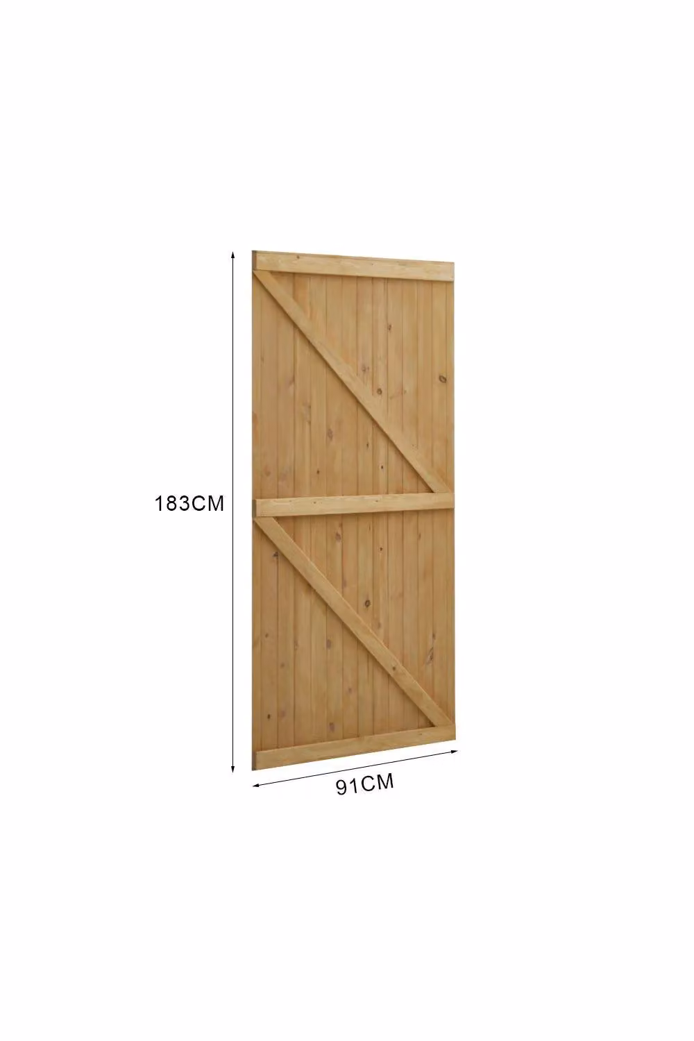 H&O Direct Brown Pine Wood Garden Gate with Latch, H: 183.0 cm, W: 91.0 cm – 2