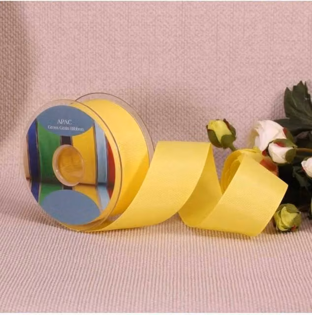 KDMD Yellow Grosgrain Ribbon, Width: 3.8 cm, Length: 20 m
