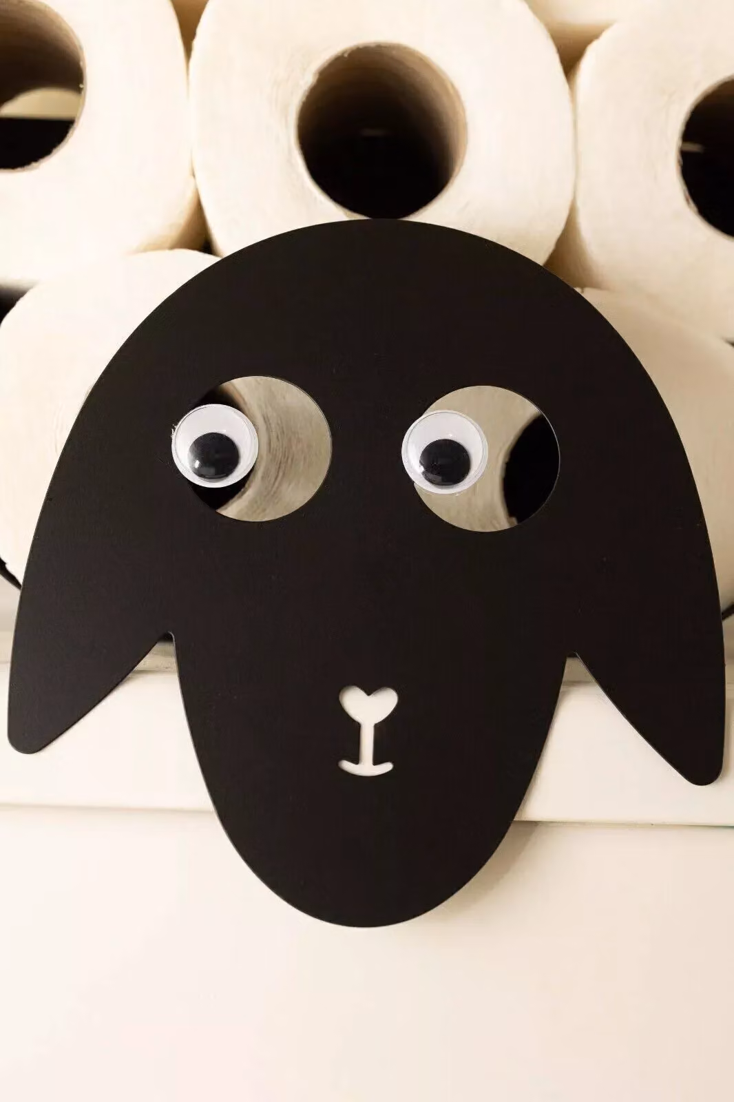 Marco Paul Black Sheep Metal Toilet Roll Holder and Spare Roll Storage in Black – 3