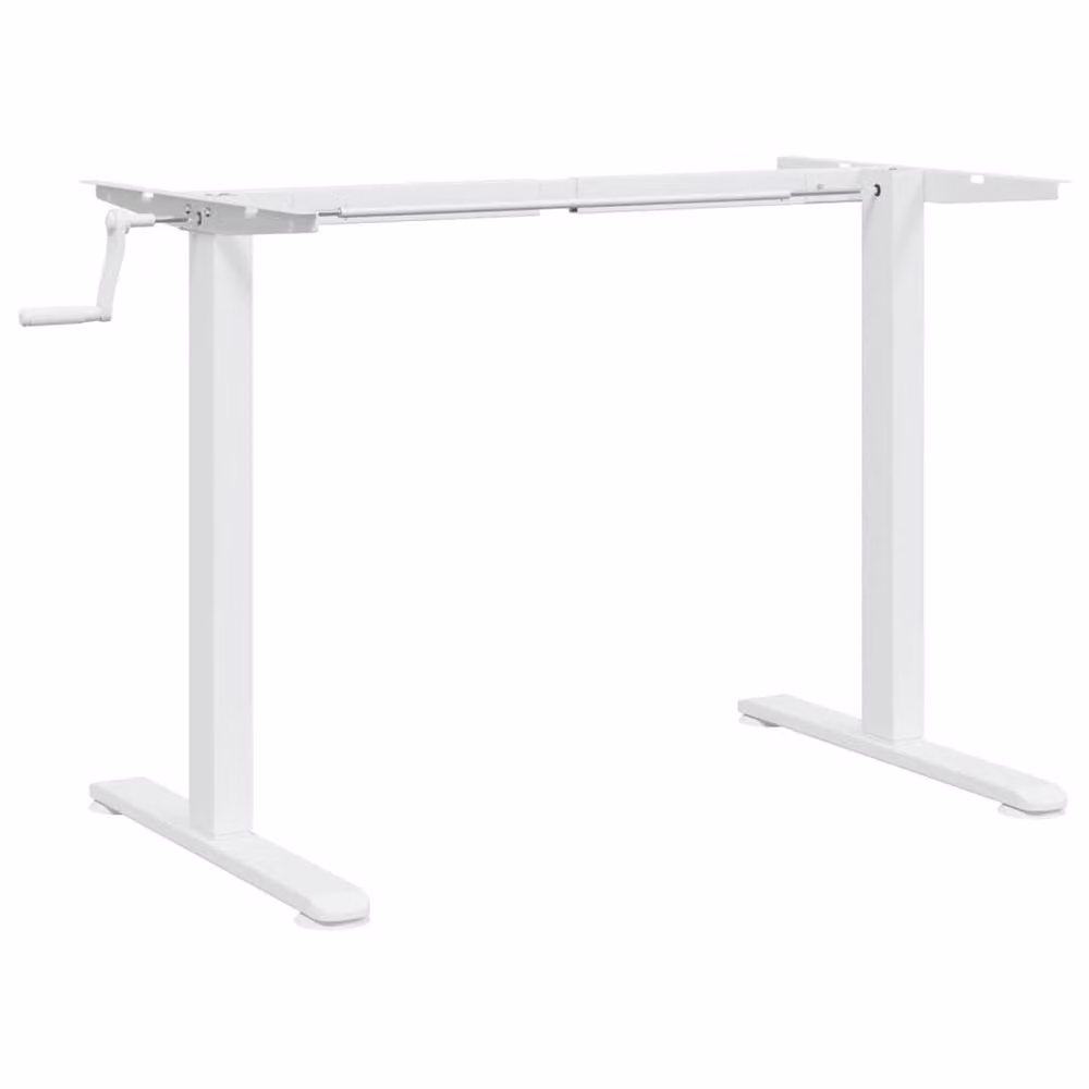 Berkfield Home Height Adjustable Standing Desk Frame in White Steel, W: 94-135 cm, D: 60 cm, H: 70-114 cm – 2