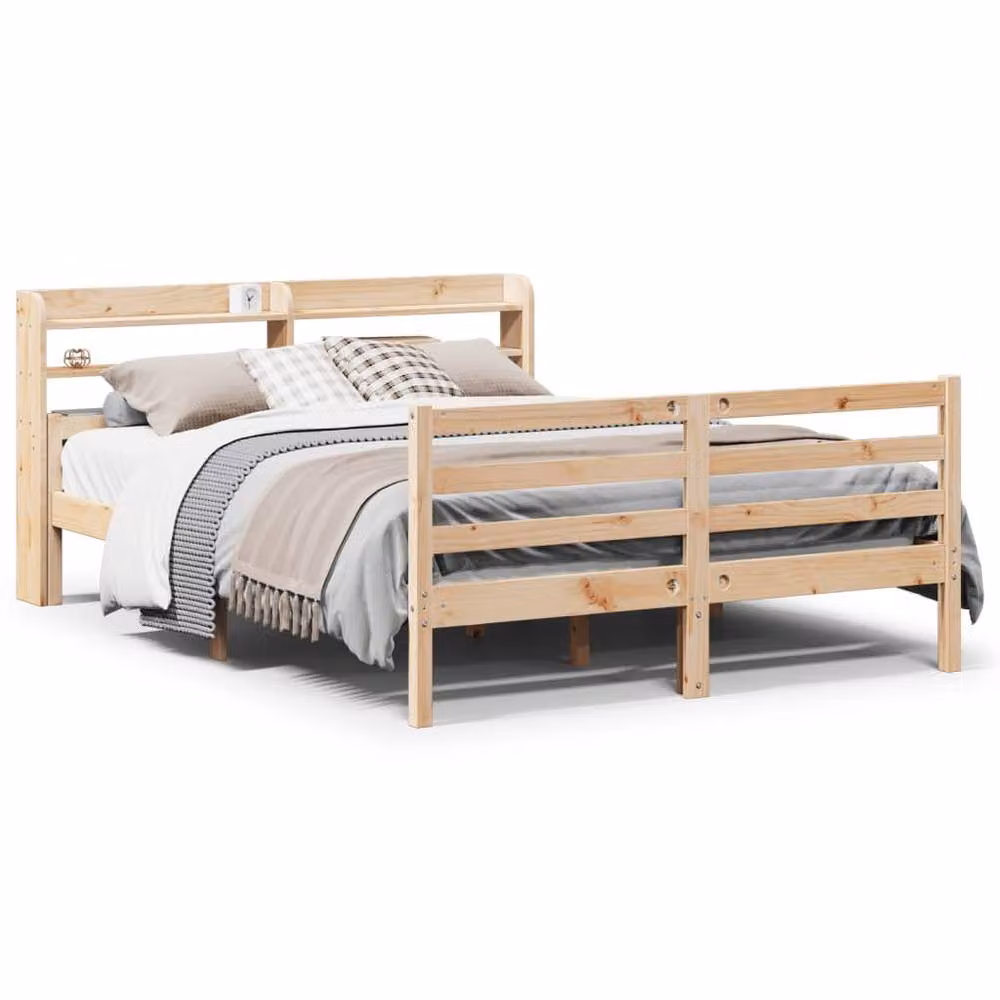 Berkfield Home Beautiful King Size Bed Frame with Headboard in Brown, W/D/H: 150 x 200 cm – 2