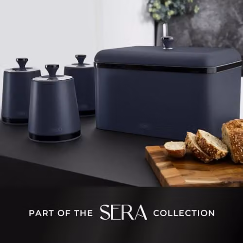 Tower Sera Set of 3 Airtight Stainless Steel Canisters in Blue and Black – 6