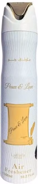Lattafa Pride Peace & Love Air Freshener Room Spray, 300ml, White