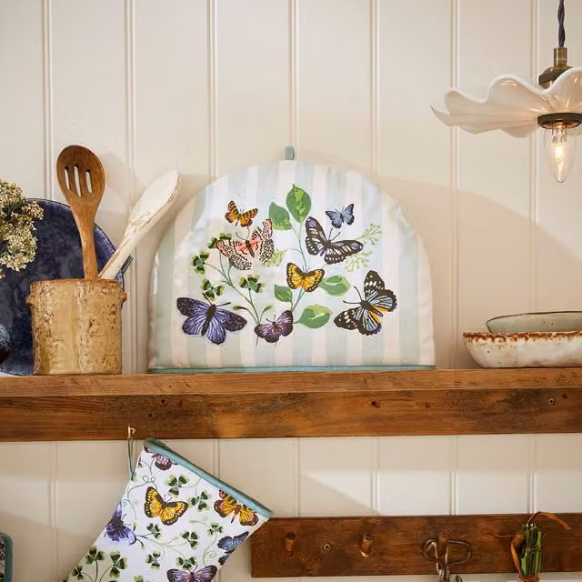 Ulster Weavers Butterfly Grove Blue and Green Cotton Tea Cosy