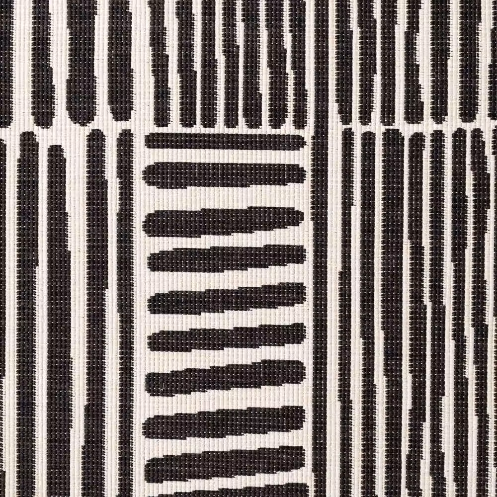 Ted Baker Bounds Abstract Round Flatweave Reversible Indoor Outdoor Rug in Black, Diameter: 160 cm – 3