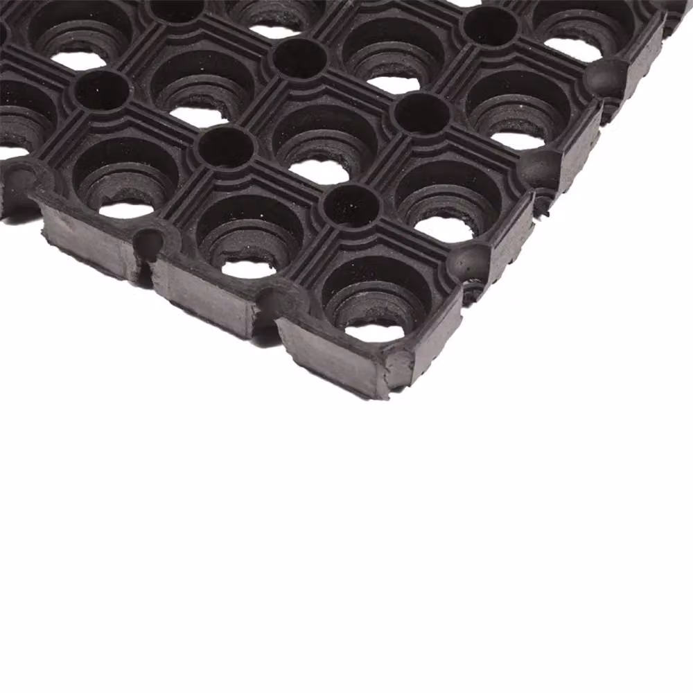 JVL Rondo Rubber Ring Scraper Doormat, Black, Pack of 2, W: 40 cm, D: 60 cm – 3