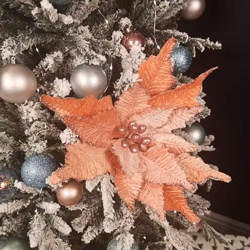 Samuel ALEXANDER Pink Poinsettia Stem Christmas Decoration, Height: 68 cm – 1