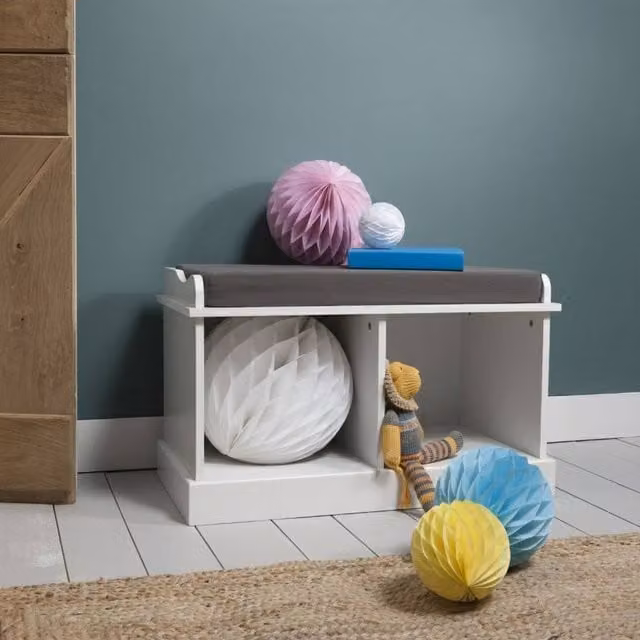 Nöa and Nani Stockholm Scandinavian Style White Lacquered MDF Storage Bench and Shoe Rack – 1