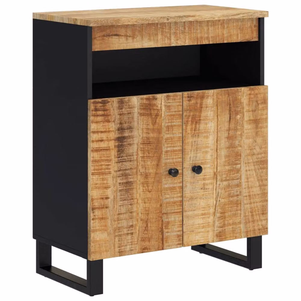 Berkfield Home Industrial Mango Wood Sideboard with 2 Doors, Brown, W: 60 cm, D: 33 cm, H: 75 cm – 3