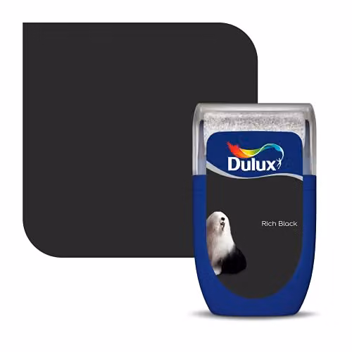 Dulux Walls & Ceilings Tester Paint, Matt, Black, 30 ml
