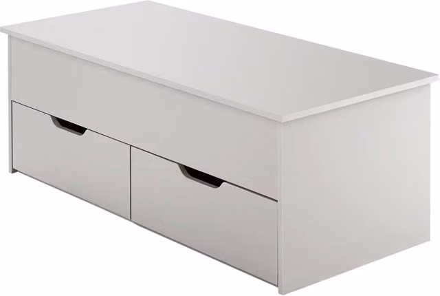Nordara White Wooden Lift Top Coffee Table with 2 Large Storage Drawers W: 100 cm, D: 80 cm – 1