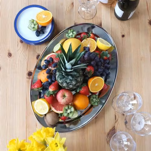 Argon Tableware Oval Stainless Steel Serving Platter, Silver, W: 40 cm, D: 27 cm – 2