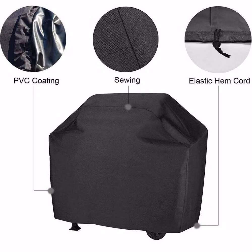FLAVORA Heavy Duty Waterproof Gas Grill BBQ Cover in Black, W/D/H: 100 x 60 x 150 cm – 4