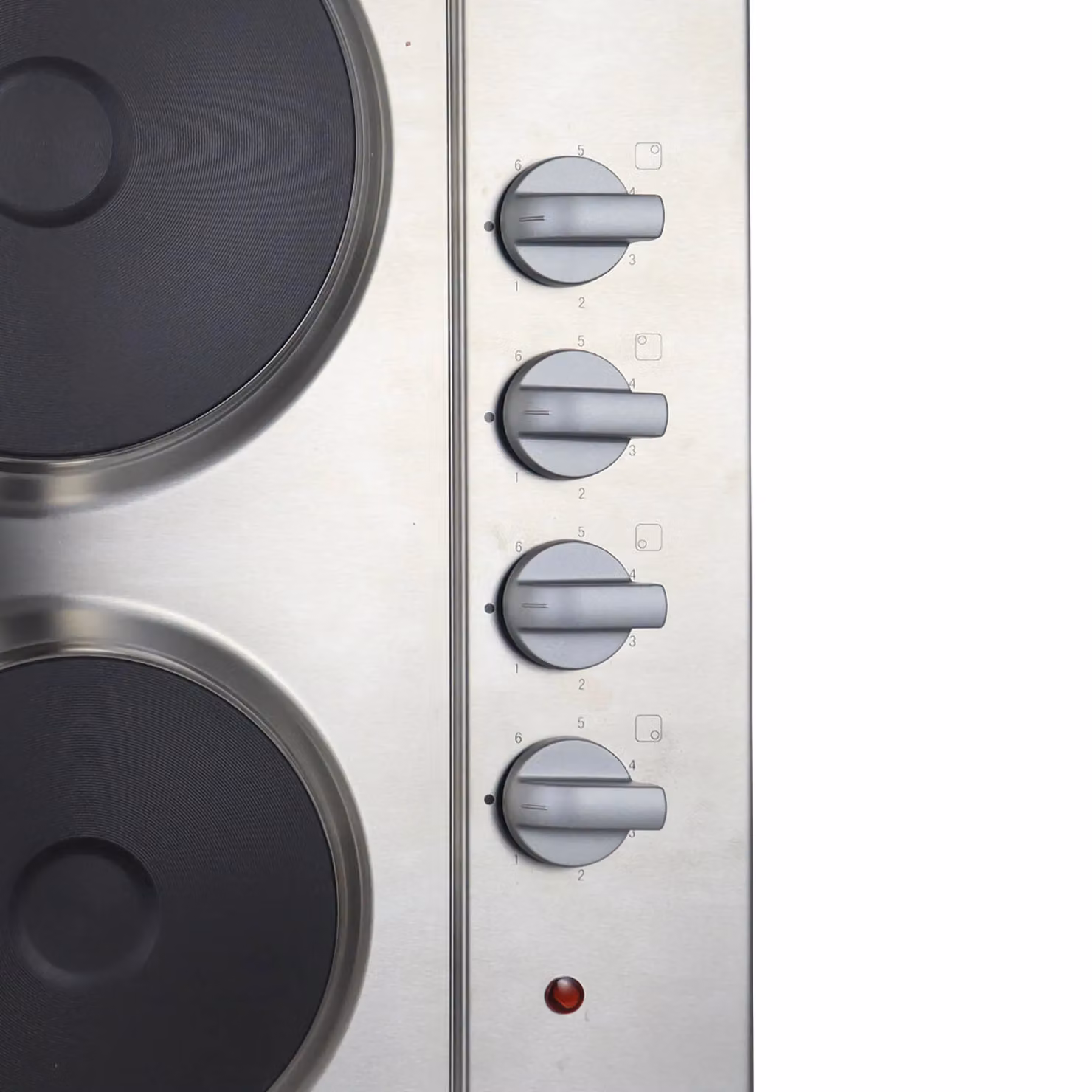Statesman 4 Plate Electric Built-in Cooktop with Solid Plates and Side Dial Control in Silver Stainless Steel – 2