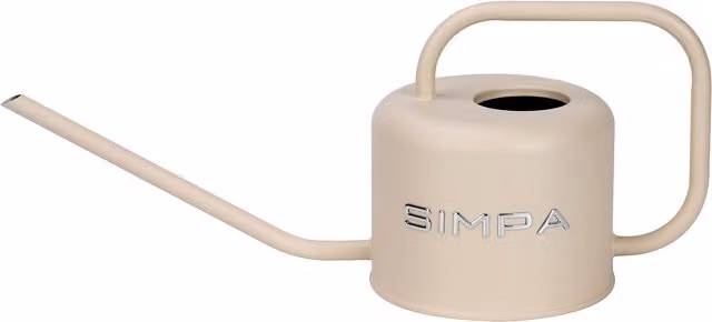 Simpa Metal Watering Can with Long Spout, 1.1 l, Beige