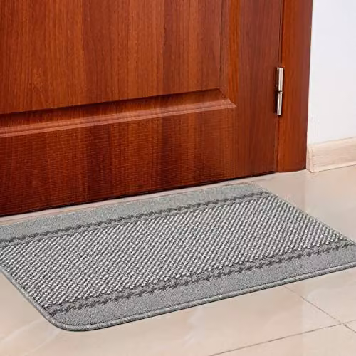 THE RUGS Machine Washable Non-Slip Grey Bordered Area Rug, W/D: 80 x 50 cm – 3