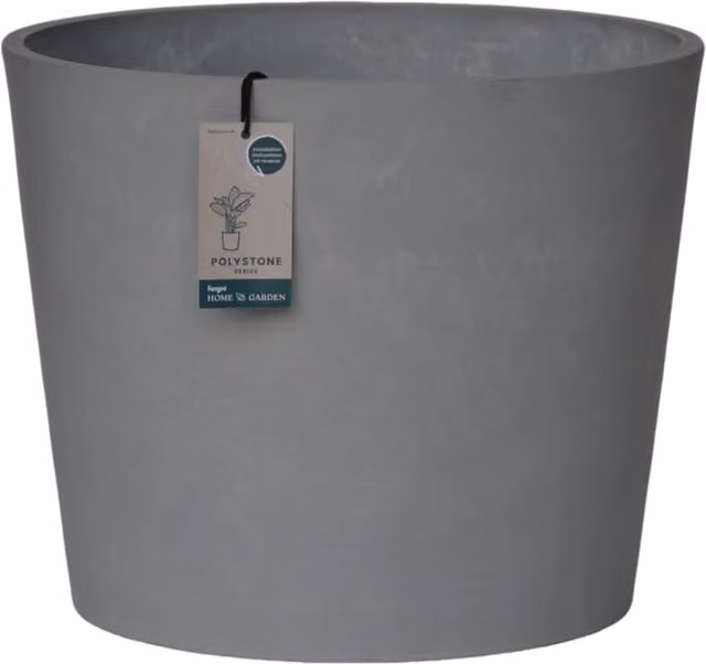 Fargro Home and Garden Round Bucket Planter in Light Grey Reinforced Stone, D40 x H32 cm