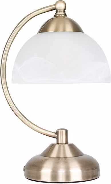 Stamford Curved Bedside Table Lamp in Antique Brass