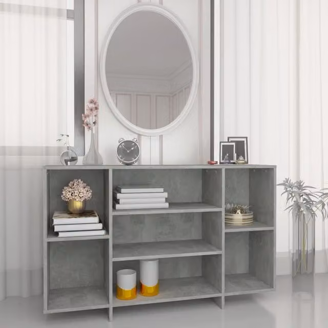 Berkfield Home Modern Sideboard in Concrete Grey, W/D/H: 120 x 30 x 75 cm