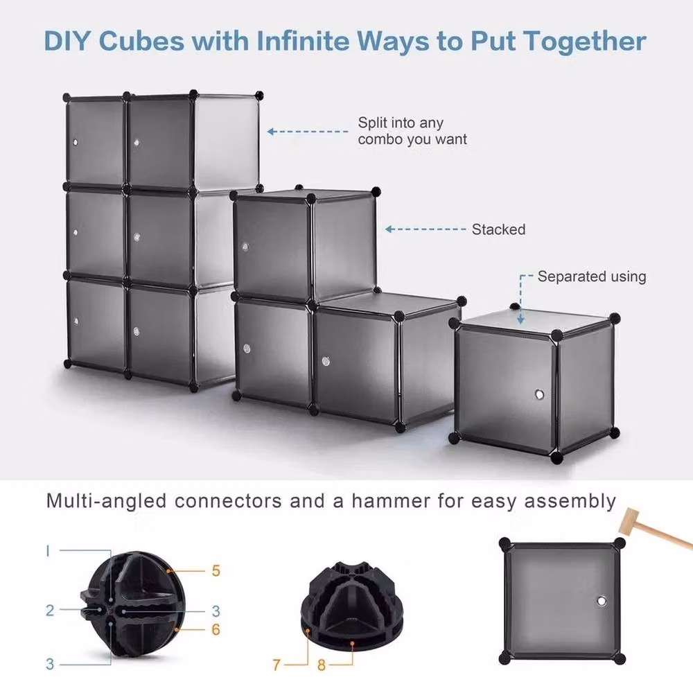 FORGEVIO 20 Cube DIY Wardrobe and Plastic Cupboard Organiser in Grey – 4