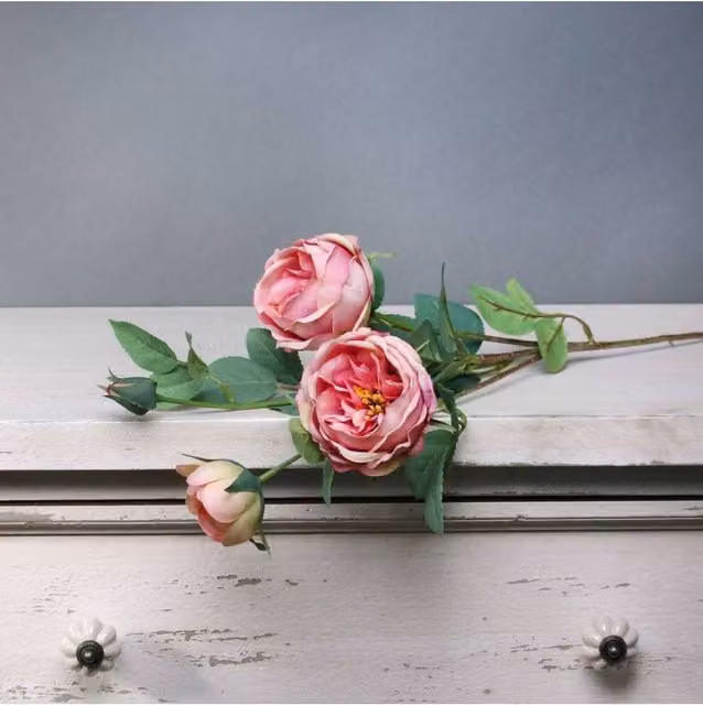 KDMD Tintagel Vintage English Rose Spray in Pink, 2 Pack – 1