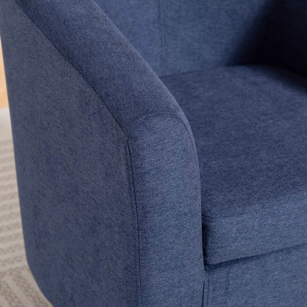 Artemis Home Beulah Blue Fabric Tub Accent Chair with Armrests and Solid Wood Frame – 2