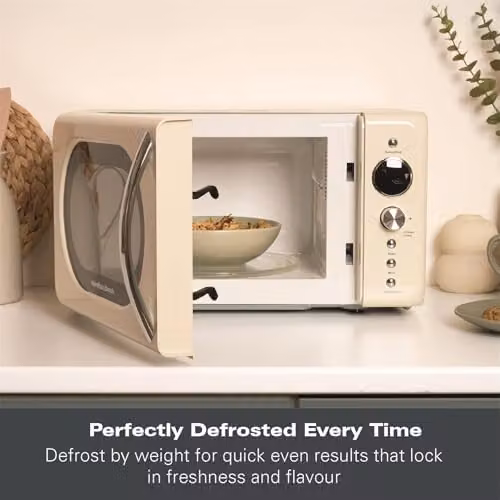 Hamilton Beach 20L Retro Solo Microwave, 700W, Beige – 4