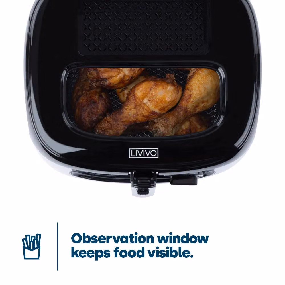 LIVIVO 2.5L Electric Deep Fat Fryer in Black with Viewing Window – 3