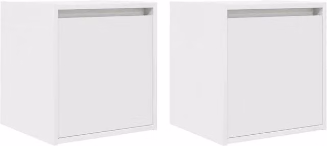 Berkfield Home Wall-Mounted Bedside Cabinets, 2 Pack, White, W/D/H: 38 x 34 x 40 cm